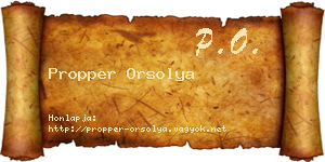 Propper Orsolya névjegykártya