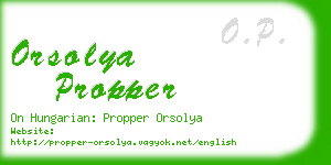 orsolya propper business card